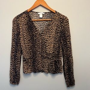 Cheetah Print Blouse - H&M size 2